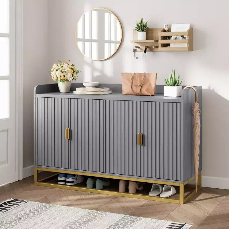 Storage Accent Sideboard with 4 Doors Modern Buffet Table for Living Room Kitchen Dining Room