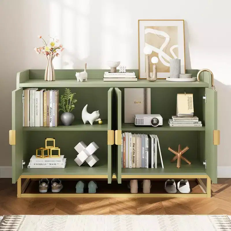 Storage Accent Sideboard with 4 Doors Modern Buffet Table for Living Room Kitchen Dining Room