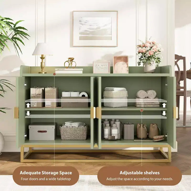 Storage Accent Sideboard with 4 Doors Modern Buffet Table for Living Room Kitchen Dining Room