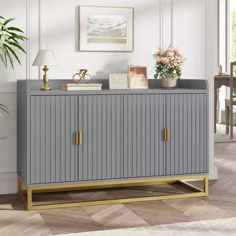Storage Accent Sideboard with 4 Doors Modern Buffet Table for Living Room Kitchen Dining Room