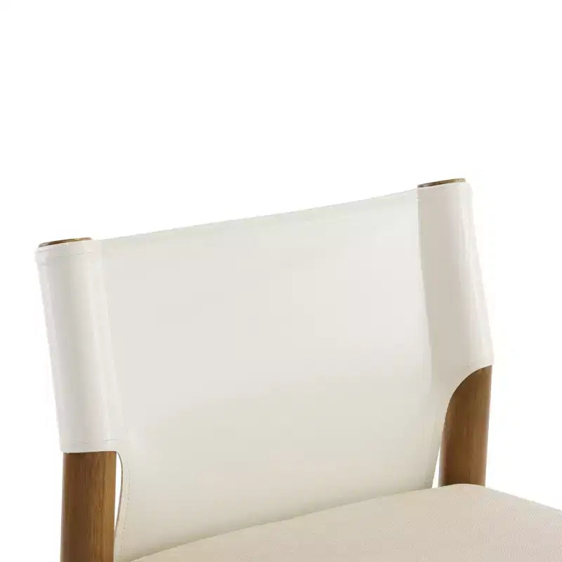 Modern 28.5" Solid Wood Bar Stools with Upholstered Seats, White