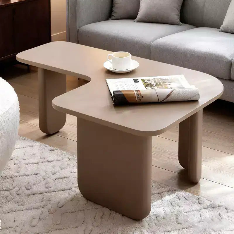 35 Table basse moderne en L Peinture vert kaki Multi-couches Angle blanc