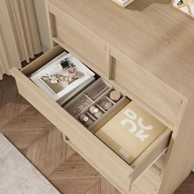 Commode à 7 tiroirs pour chambre à coucher, commode moderne de 46 pouces de haut à 7 tiroirs avec grands tiroirs de rangement, organisateur de commode en bois pour la maison, le bureau