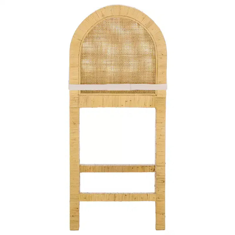 Cane Rounded Back Counter Stool - Natural/White