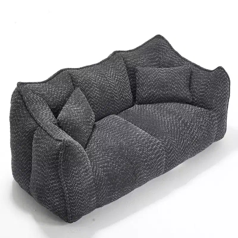 Bean Bag Chair with Armrest, High-Resilience Foam Floor Sofa for 2, Comfy Lazy Sofa Chair for Modern Living Room Seating