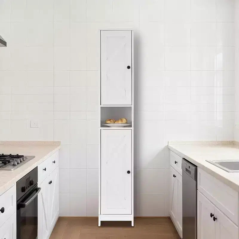 Meuble de rangement haut et étroit pour salle de bain, organiseur sur pied de 170 cm avec étagère réglable, design résistant à l'eau pour cuisine, couloir, salle de bain