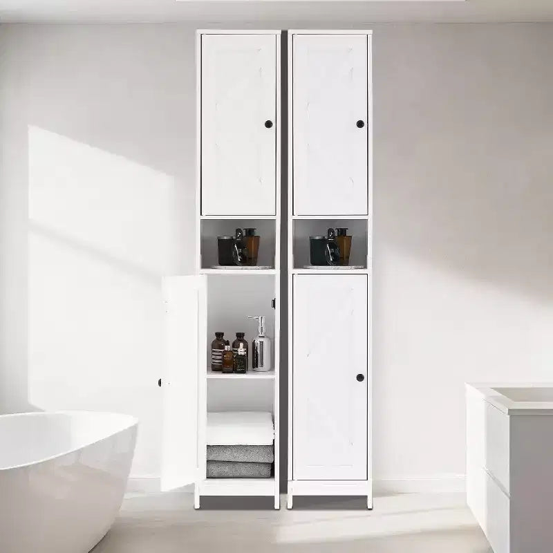 Meuble de rangement haut et étroit pour salle de bain, organiseur sur pied de 170 cm avec étagère réglable, design résistant à l'eau pour cuisine, couloir, salle de bain