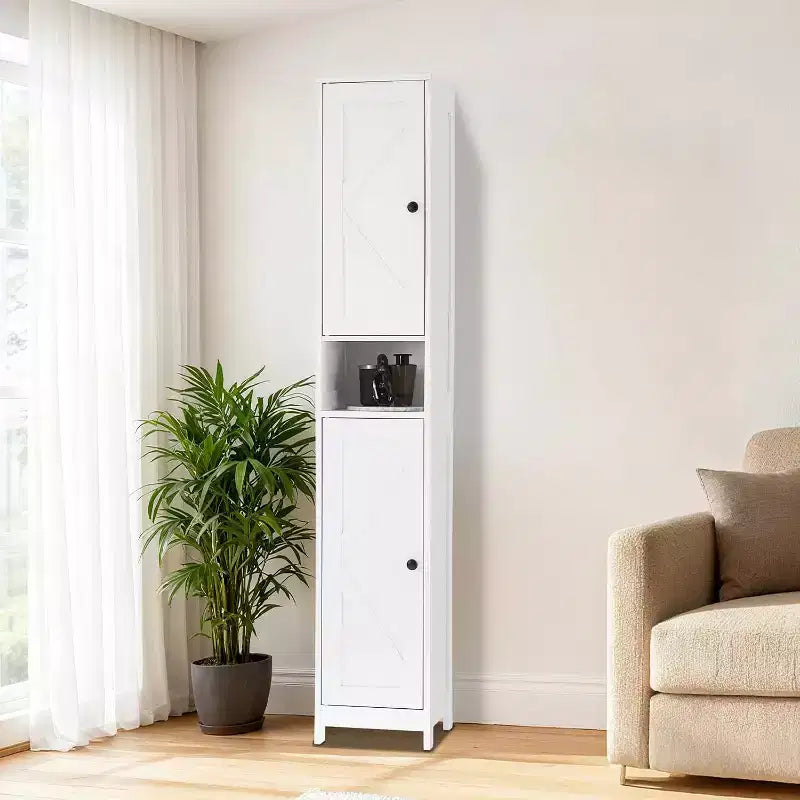 Meuble de rangement haut et étroit pour salle de bain, organiseur sur pied de 170 cm avec étagère réglable, design résistant à l'eau pour cuisine, couloir, salle de bain