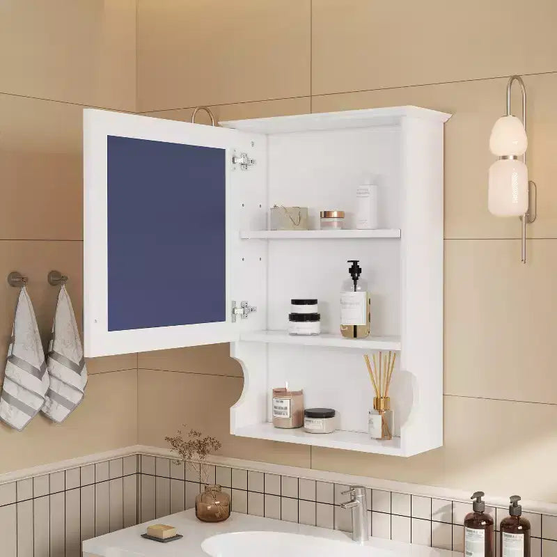20'' Wall Mounted Bathroom Cabinet with Mirror & Storage Door