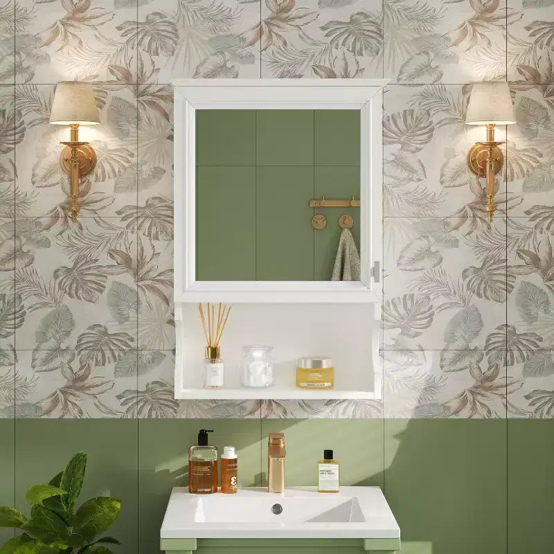 20'' Wall Mounted Bathroom Cabinet with Mirror & Storage Door