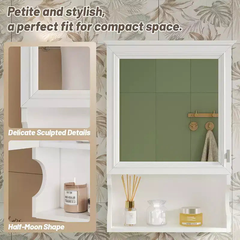 20'' Wall Mounted Bathroom Cabinet with Mirror & Storage Door