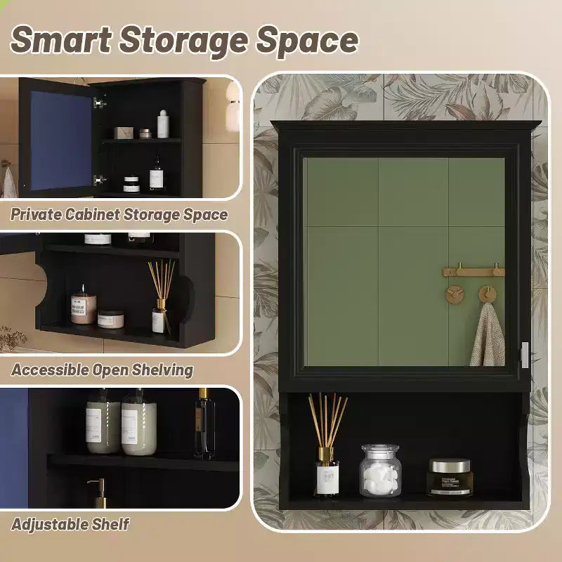 20'' Wall Mounted Bathroom Cabinet with Mirror & Storage Door
