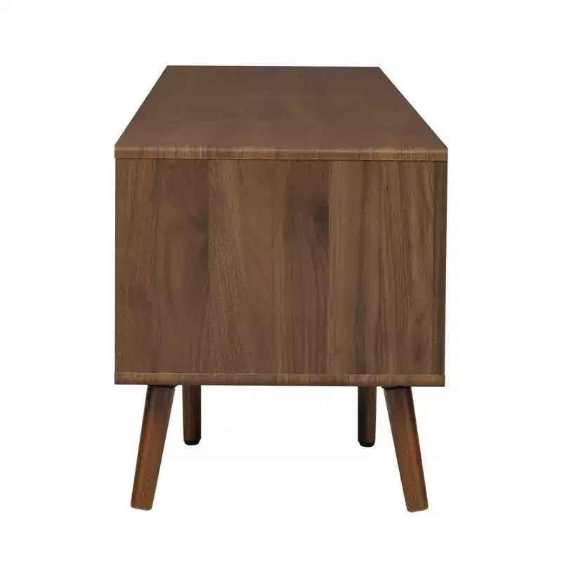 76" Modern Minimal Glass-Doors TV Stand with Storage Cabinets for Living Room/Bedroom