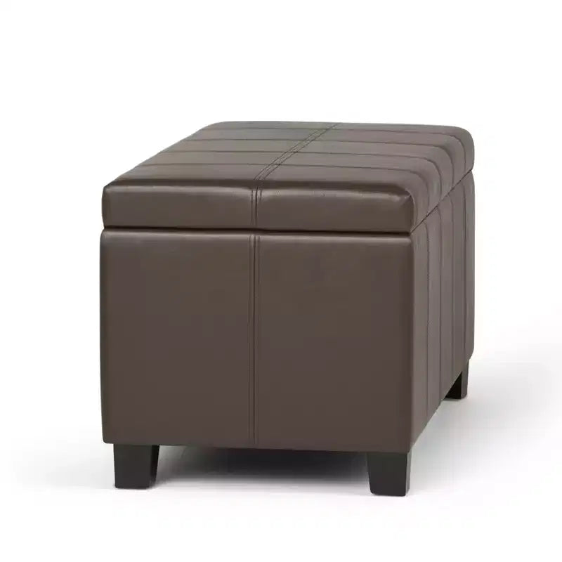 Banc de rangement rectangulaire de 91 cm avec assise rembourrée, banc de bout de lit avec cadre en bois, repose-pieds ottoman pour salon