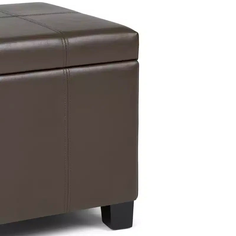Banc de rangement rectangulaire de 91 cm avec assise rembourrée, banc de bout de lit avec cadre en bois, repose-pieds ottoman pour salon