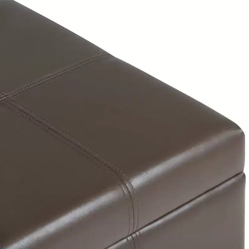 Banc de rangement rectangulaire de 91 cm avec assise rembourrée, banc de bout de lit avec cadre en bois, repose-pieds ottoman pour salon