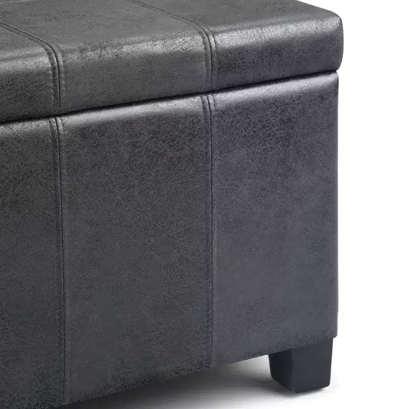 Banc de rangement rectangulaire de 91 cm avec assise rembourrée, banc de bout de lit avec cadre en bois, repose-pieds ottoman pour salon