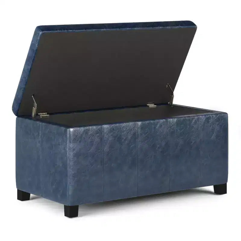 36IN Rectangular Storage Ottoman with Wide Padding Seat, End of Bed Bench with Wooden Frame, Ottoman Foot Rest for Living Room