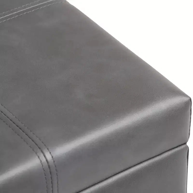 Banc de rangement rectangulaire de 91 cm avec assise rembourrée, banc de bout de lit avec cadre en bois, repose-pieds ottoman pour salon