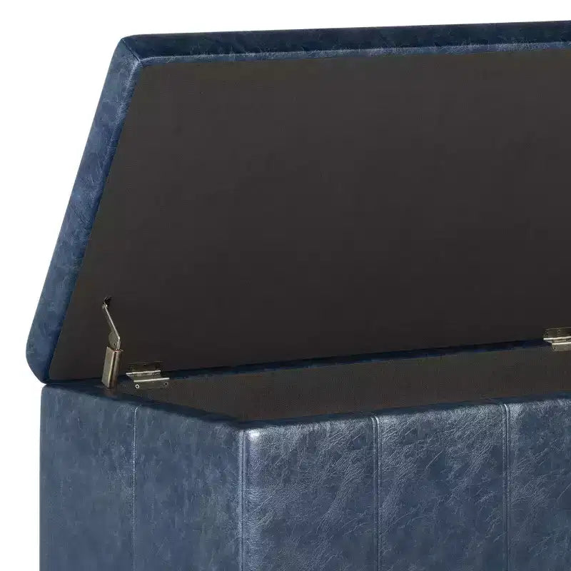 36IN Rectangular Storage Ottoman with Wide Padding Seat, End of Bed Bench with Wooden Frame, Ottoman Foot Rest for Living Room