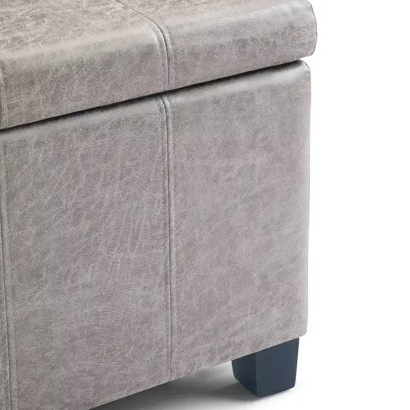 Banc de rangement rectangulaire de 91 cm avec assise rembourrée, banc de bout de lit avec cadre en bois, repose-pieds ottoman pour salon