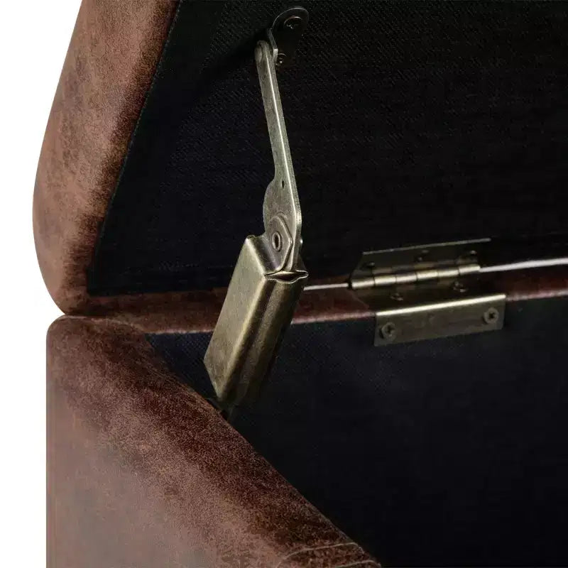 Banc de rangement rectangulaire de 91 cm avec assise rembourrée, banc de bout de lit avec cadre en bois, repose-pieds ottoman pour salon