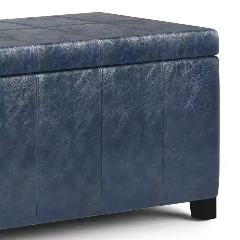 Banc de rangement rectangulaire de 91 cm avec assise rembourrée, banc de bout de lit avec cadre en bois, repose-pieds ottoman pour salon
