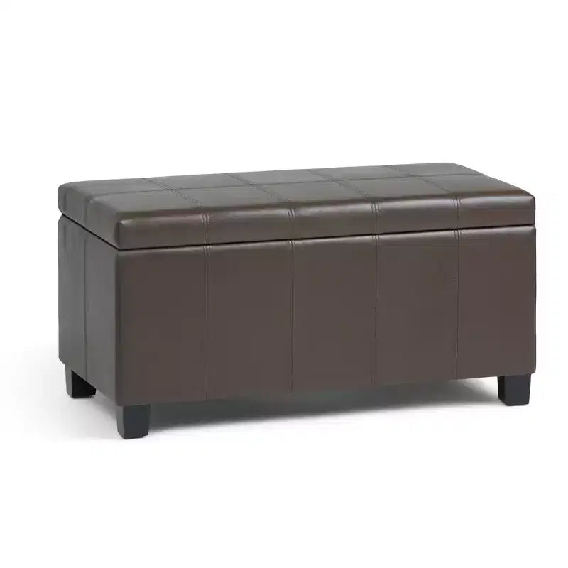 36IN Rectangular Storage Ottoman with Wide Padding Seat, End of Bed Bench with Wooden Frame, Ottoman Foot Rest for Living Room