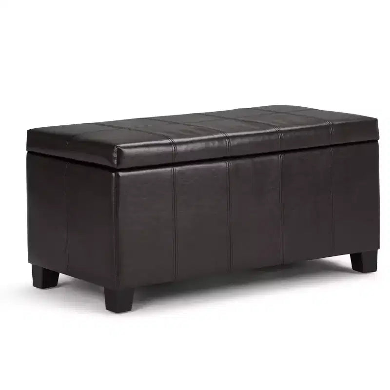 36IN Rectangular Storage Ottoman with Wide Padding Seat, End of Bed Bench with Wooden Frame, Ottoman Foot Rest for Living Room