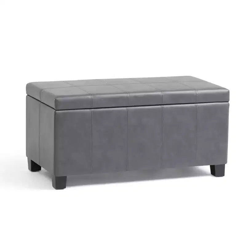 36IN Rectangular Storage Ottoman with Wide Padding Seat, End of Bed Bench with Wooden Frame, Ottoman Foot Rest for Living Room