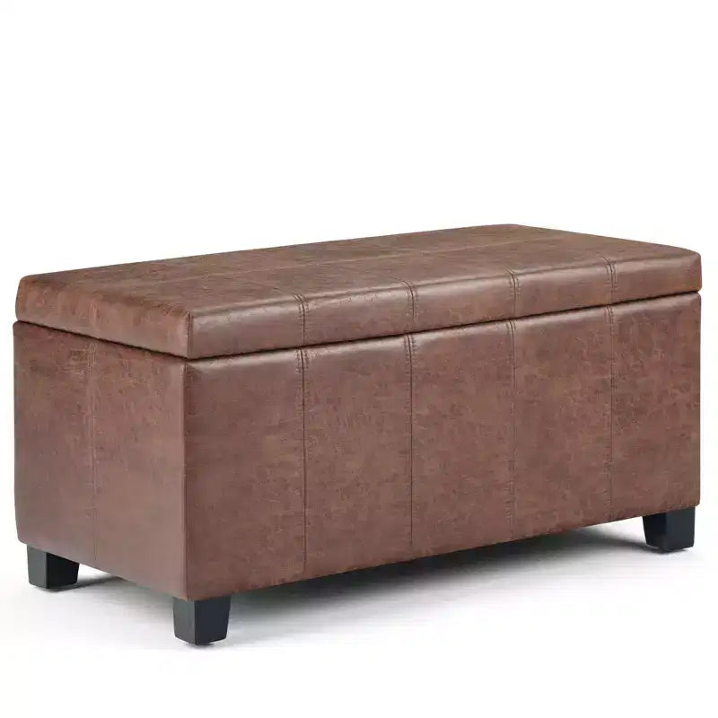 36IN Rectangular Storage Ottoman with Wide Padding Seat, End of Bed Bench with Wooden Frame, Ottoman Foot Rest for Living Room