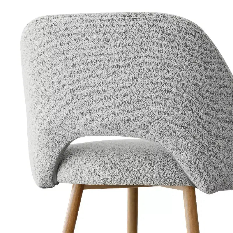 Boucle Counter Height Bar Stools with Backs, 27" Mid-Century Modern Breakfast Bar Chairs with Faux Wood Metal Legs