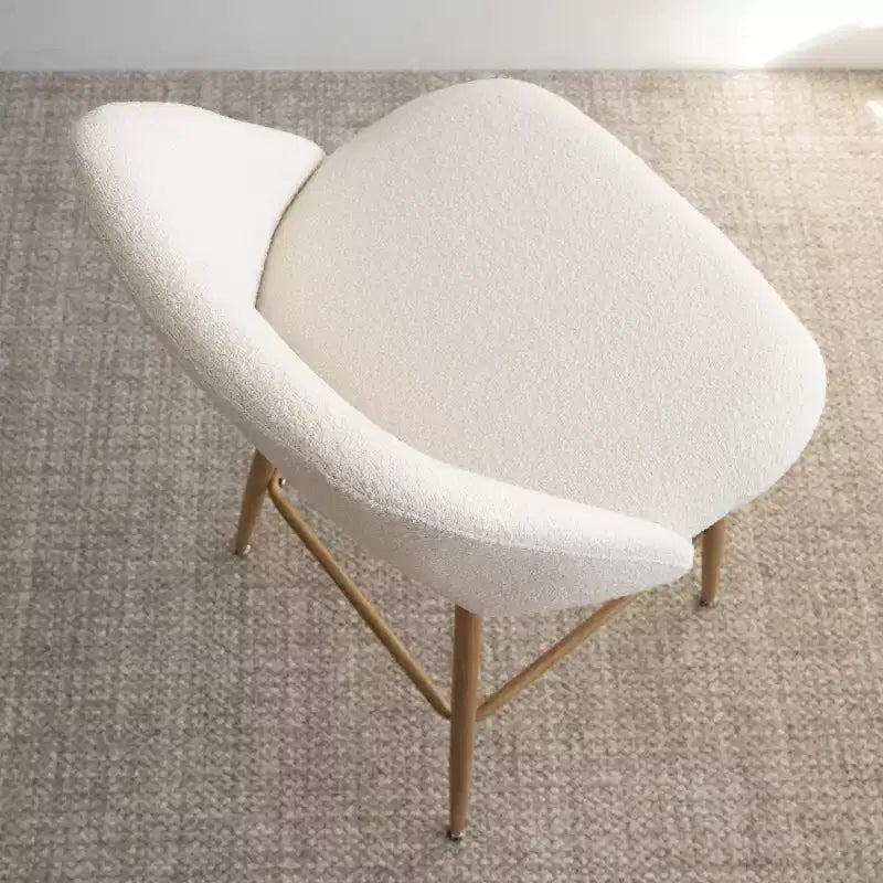 Boucle Counter Height Bar Stools with Backs, 27" Mid-Century Modern Breakfast Bar Chairs with Faux Wood Metal Legs