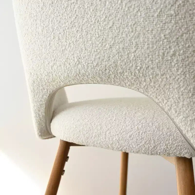 Boucle Counter Height Bar Stools with Backs, 27" Mid-Century Modern Breakfast Bar Chairs with Faux Wood Metal Legs