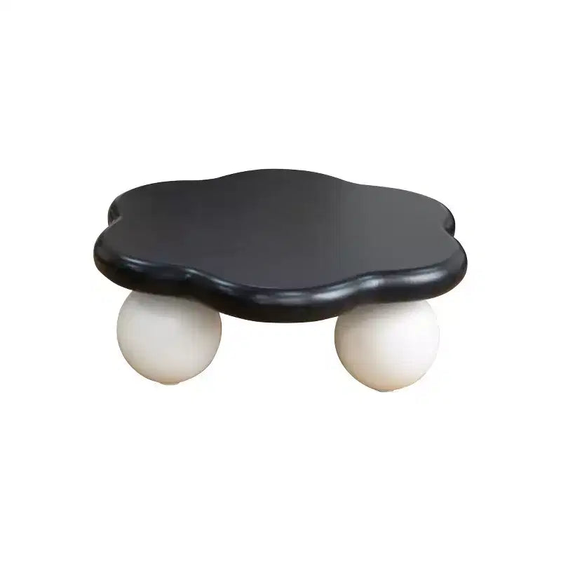 35" Modern Cloud-Shaped Coffee Table, Minimalist Design with Spherical Legs, Small Accent Table for Living Room or Apartment