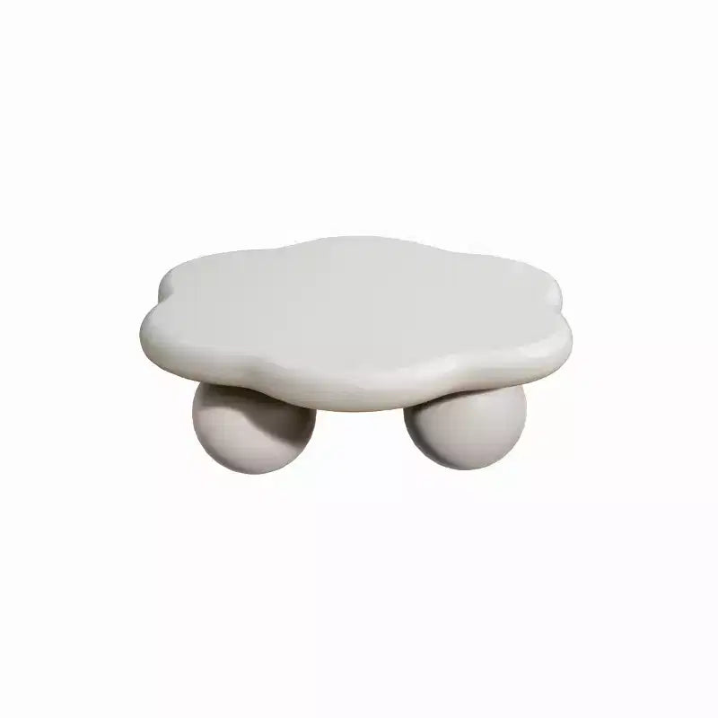 35" Modern Cloud-Shaped Coffee Table, Minimalist Design with Spherical Legs, Small Accent Table for Living Room or Apartment