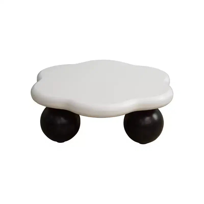 35" Modern Cloud-Shaped Coffee Table, Minimalist Design with Spherical Legs, Small Accent Table for Living Room or Apartment