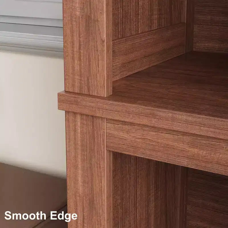 71in Tall Farmhouse Bookcase with Adjustable Shelves, Wooden 5-Tier Tall Bookshelf Display Shelf with Sturdy Legs, for Living Room Office Bedroom