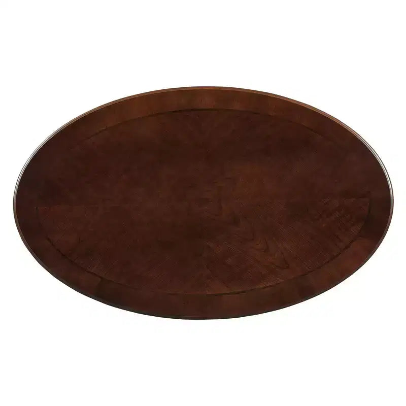 French Vintage Country Oval Coffee Table with Drawer and Lower Storage Shelf for Living Room