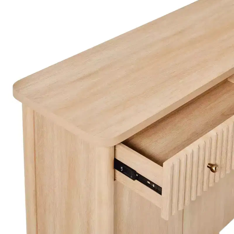 58 Modern Fluted Easy Assembly Wood Buffet Sideboard with Storage