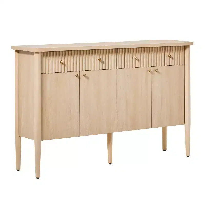 58 Modern Fluted Easy Assembly Wood Buffet Sideboard with Storage