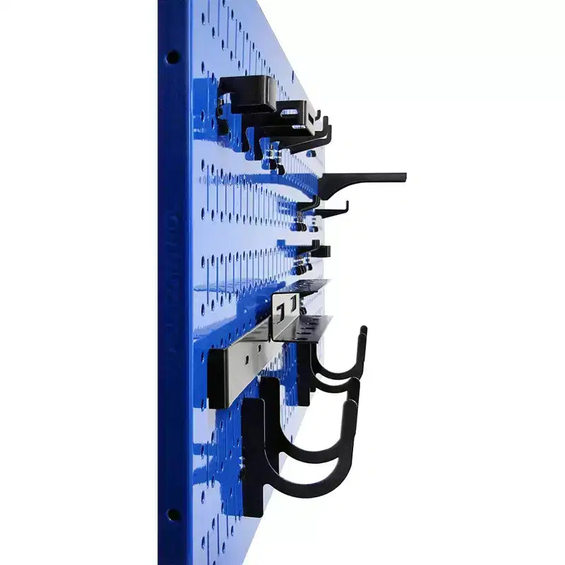 Organisateur d'outils horizontal en tôle perforée 32 x 16 pour garages et abris avec supports de fixation