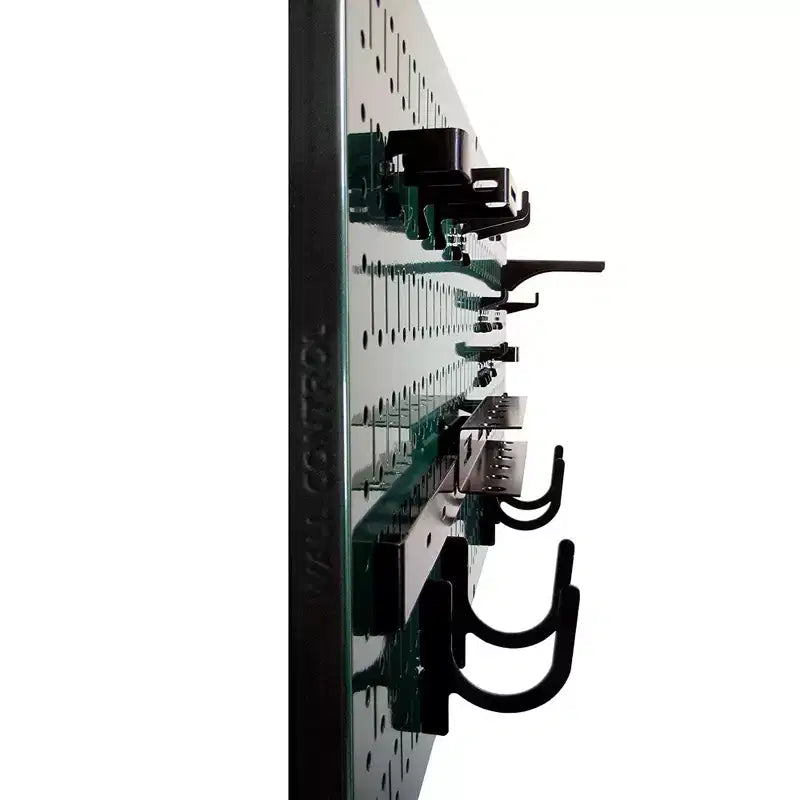 Organisateur d'outils horizontal en tôle perforée 32 x 16 pour garages et abris avec supports de fixation