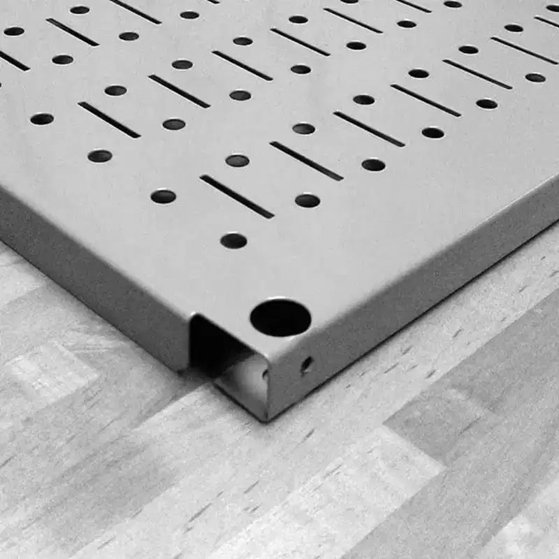 Organisateur d'outils horizontal en tôle perforée 32 x 16 pour garages et abris avec supports de fixation