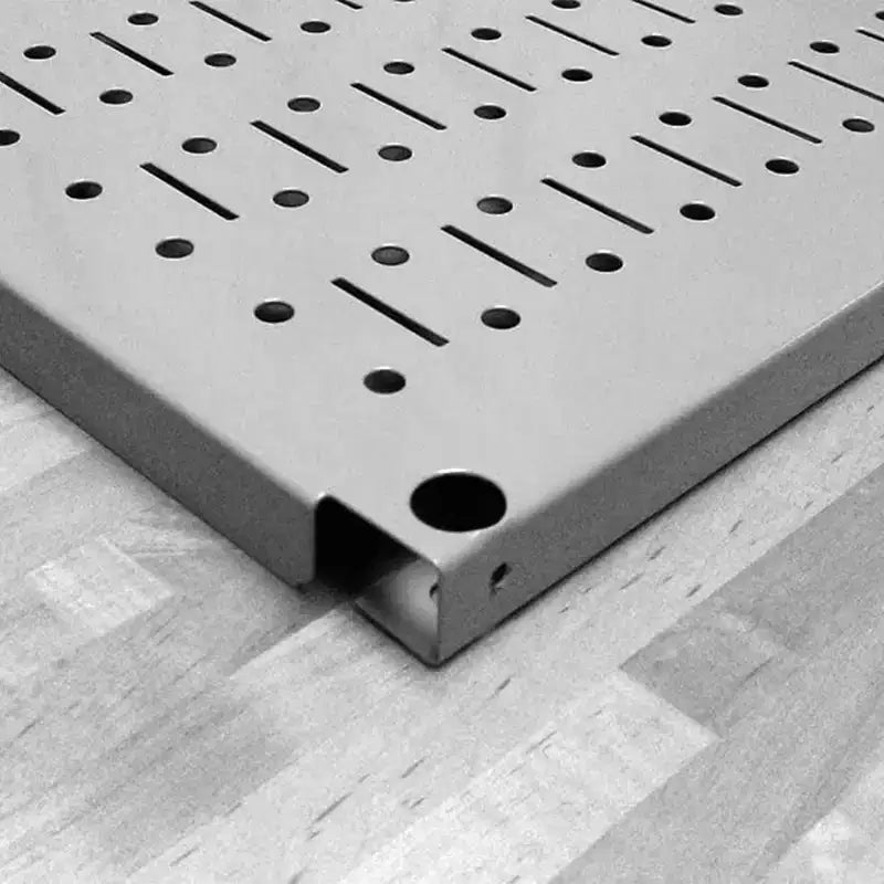 Organisateur d'outils horizontal en tôle perforée 32 x 16 pour garages et abris avec supports de fixation