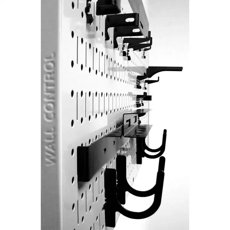 Organisateur d'outils horizontal en tôle perforée 32 x 16 pour garages et abris avec supports de fixation
