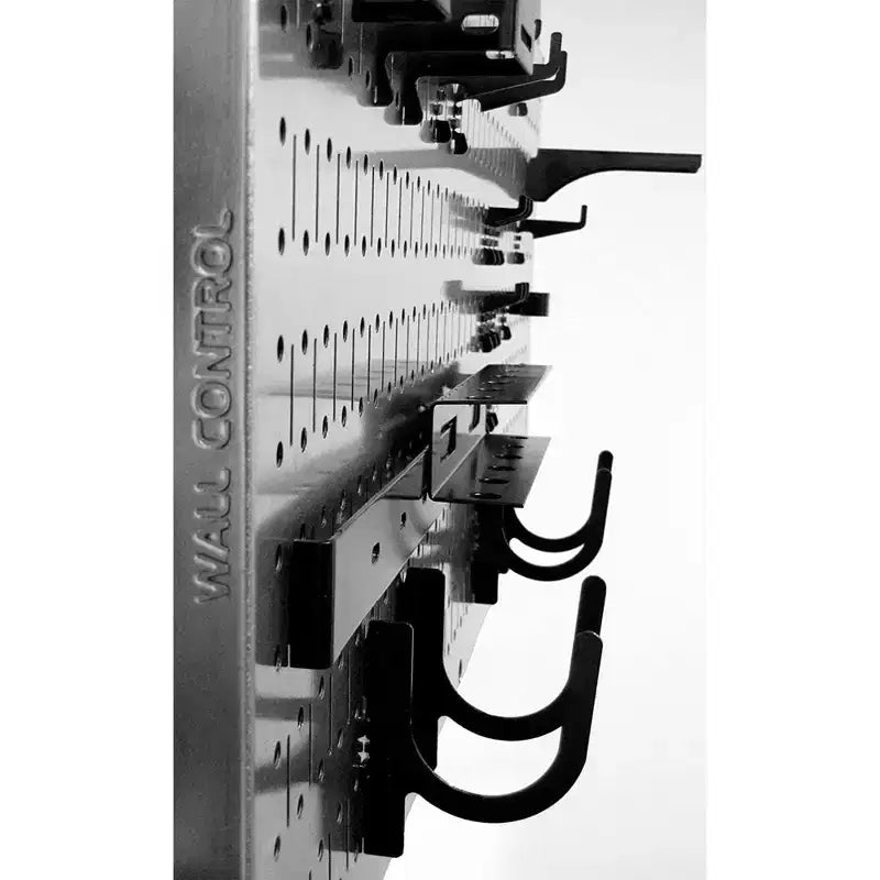 Organisateur d'outils horizontal en tôle perforée 32 x 16 pour garages et abris avec supports de fixation