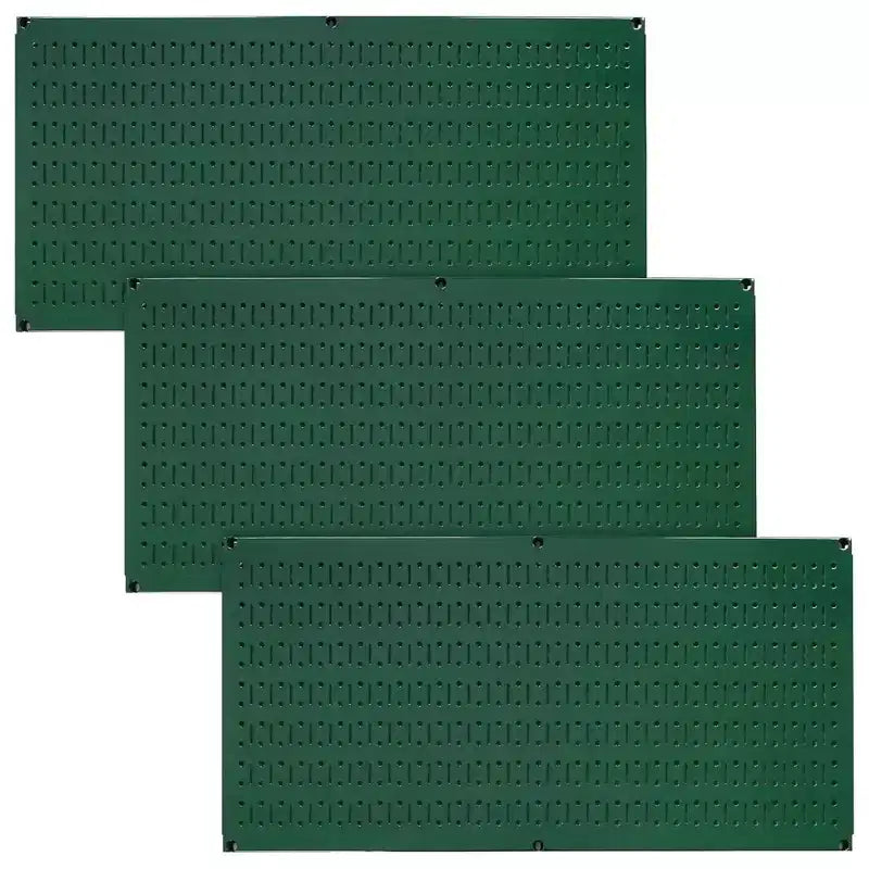 32 x 16 Horizontal Metal Pegboard Tool Organizer for Garages and Sheds with Mounting Brackets