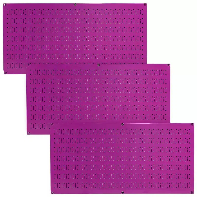 32 x 16 Horizontal Metal Pegboard Tool Organizer for Garages and Sheds with Mounting Brackets