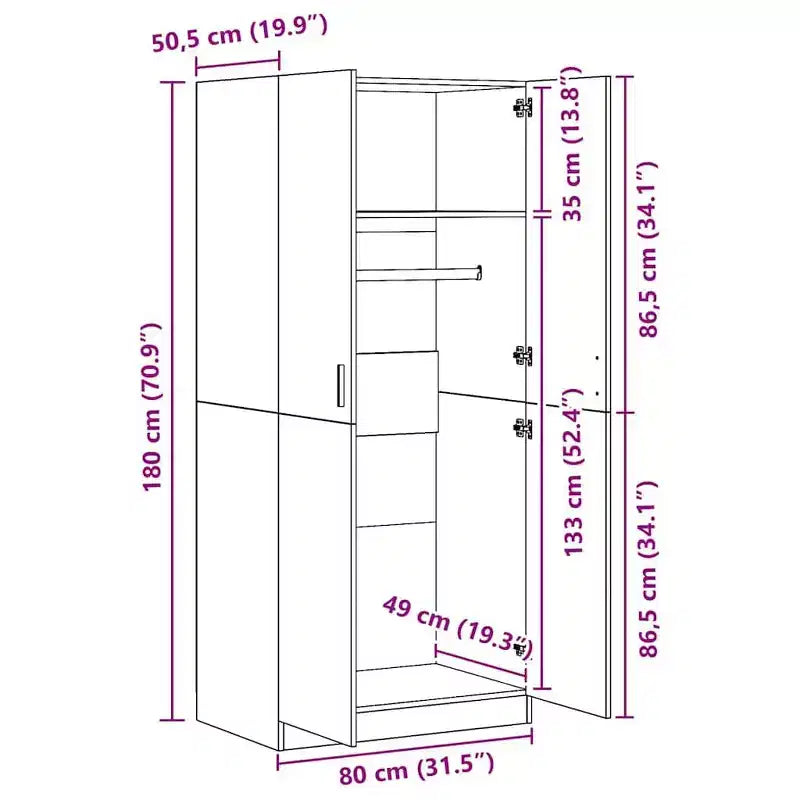 Compact Engineered Wood Wardrobe